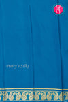 Pure Mysore Crepe Silk Saree -Mustardyellow And Oceanblue- PA47159