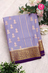 Pure Mysore Crepe Silk Saree -Lilac And Purple-PA01166