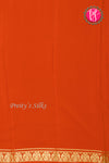 Pure Mysore Crepe Silk Saree-Gandaberunda Border-Orange-PA26362