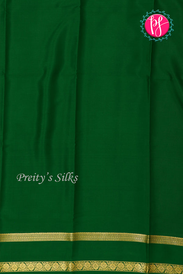 Pure Mysore Crepe Silk Saree-Pink And Green-PA22264