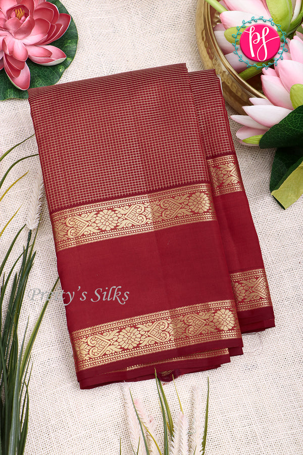 Pure Kanchipuram Silk Saree-Dusty Copper And Maroon-PA20377