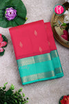 Half Pure Kanchipuram Silk Saree-Rasberrypink And Seagreen -PA24996