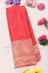 PURE KADDI BANARASI GEORGETTE SILK SAREE-Red-PA23833