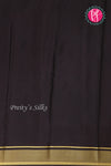 Pure Mysore Crepe Silk Saree -Mustardyellow And Black-PA10699