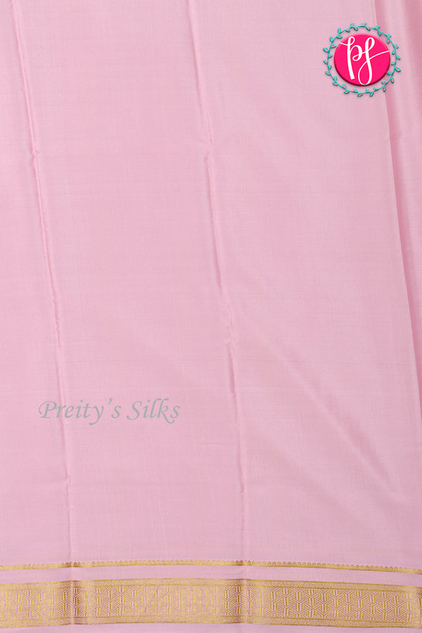 Pure Mysore Crepe Silk Saree-Soft Rose-PA26341