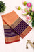 Pure Mysore Crepe Silk Saree -Peach AndDeep Violet Red-PA01211