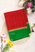 Pure Mysore Crepe Silk Saree Contrast PlainBorder -Red And Green-PA10788