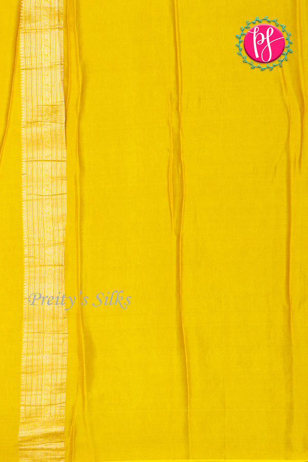 Pure Brocade Designer Crepe Silk Saree-Yellow-PA35819