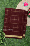 Pure Mysore Crepe Silk Saree-Singlechecks-Maroon-PA20527