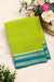 Pure Mysore Crepe Silk Saree -Lime green AndTealblue-PF86103