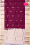 Pure Kanchipuram Silk Saree-Dark Burgandy And Palelavender -PA23542