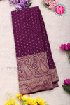 PURE KADDI BANARASI GEORGETTE SILK SAREE-Deepwine-PA23833