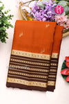 Half Pure Kanchipuram Silk Saree-Rustorange And Maroon-PF04461