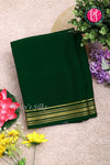 Pure Mysore Crepe Silk Saree-Bottlegreen -PA19538