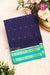 Pure Mysore Crepe Silk Saree -Navyblue And Seagreen-PF86103