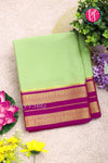 Pure Mysore Crepe Silk Saree-Pastel Green And Pink-PA19929