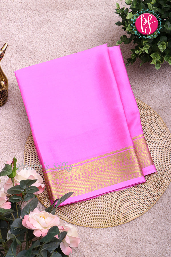 Pure Mysore Crepe Silk Saree-Candy Pink-PF84310