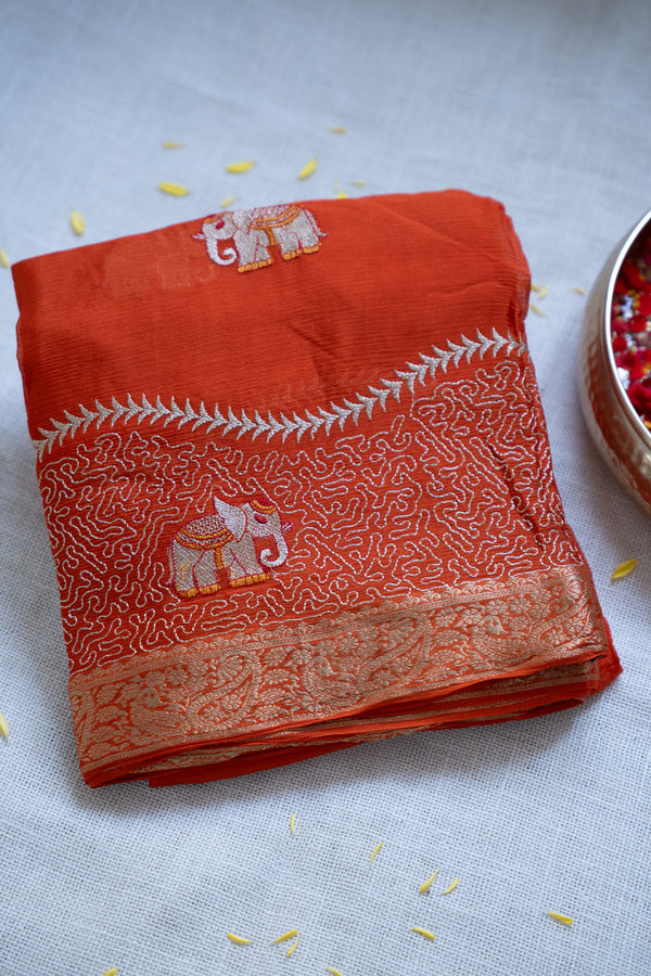 Day 1 Semi Crepe Silk Saree-PA07547