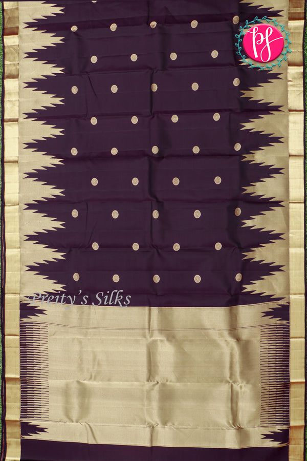 Pure Kanchipuram Silk Saree-Deepnavyblue-PA27247