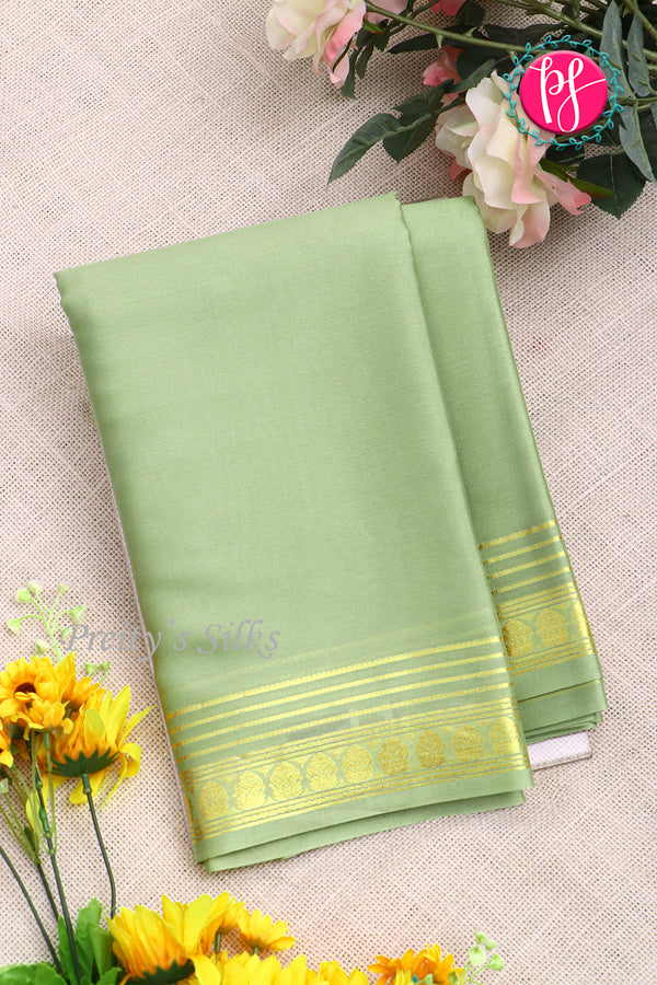 Pure Mysore Crepe Silk Saree-Pastelgreen-PA21845