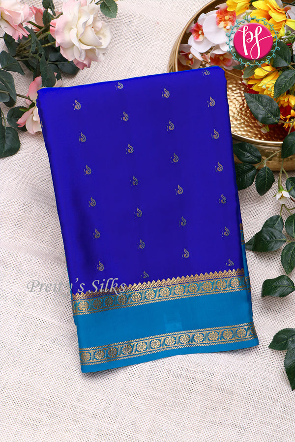 Pure Mysore Crepe Silk Saree With Bentex Border-PF80241