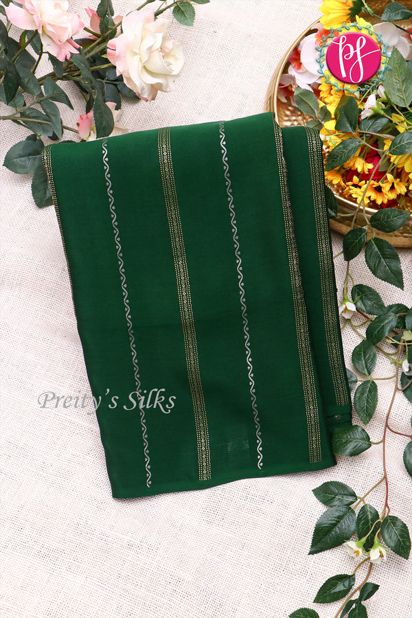 Pure Mysore Crepe Silk Saree Borderless -PA09550