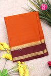 Pure Mysore Crepe Silk Saree -Rust orange And Maroon-PF86046