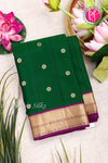 Kanchipuram Soft Silk Saree-Bottlegreen-PA20390