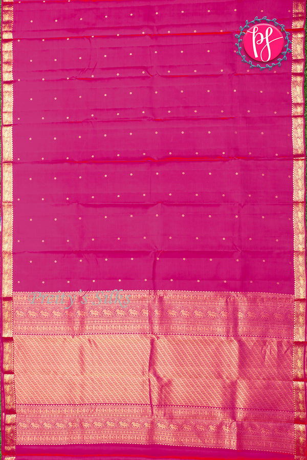 Pure Kanchipuram Silk Saree-Mejantapink-PA27091