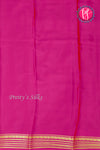 Pure Mysore Crepe Silk Saree-Bottlegreen And Pink-PA28717