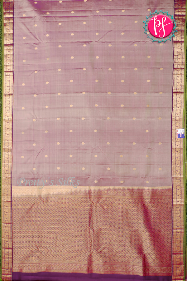 Pure Kanchipuram Silk Saree-Winishgrey-PA27118
