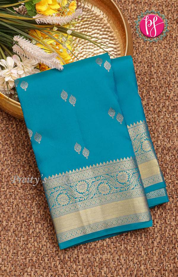 Pure Kanchipuram Silk Saree -Skyblue-PF59189