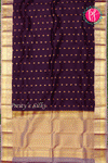 Half Pure Kanchipuram Silk Saree-Dark Burgundy And Slategrey-PA35213
