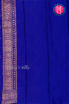 PURE KADDI BANARASI CREPE SILK SAREE-Royalblue-PA29680