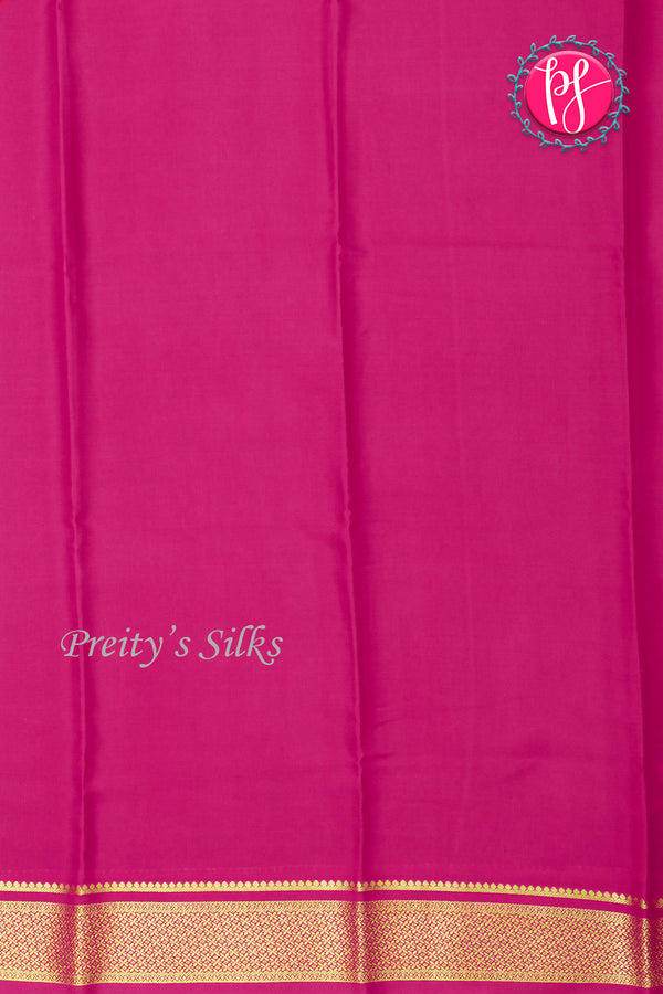 Pure Mysore Crepe Silk Saree-Orange And Pink-PA28744