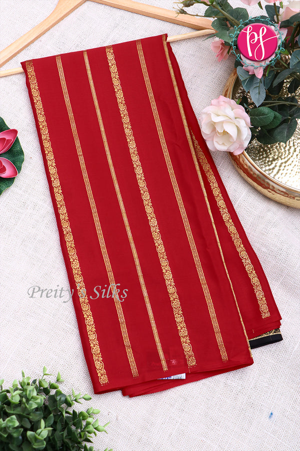 Pure Mysore Crepe Silk Saree Borderless Contrast -PA09550
