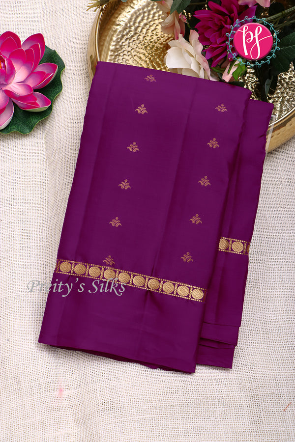 Half Pure Kanchipuram Silk Saree-Purple-PF82229