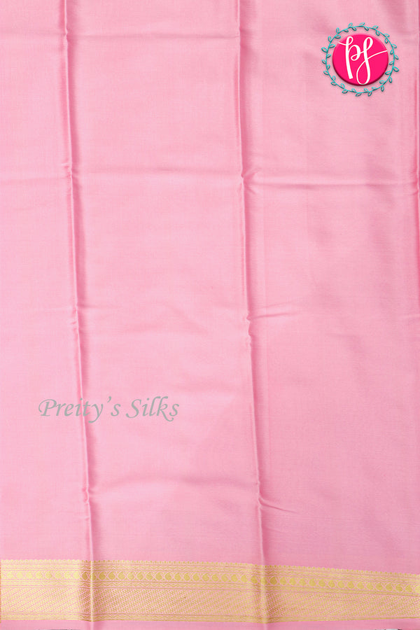 Pure Mysore Crepe Silk Saree-Bottlegreen And Babypink-PA22436