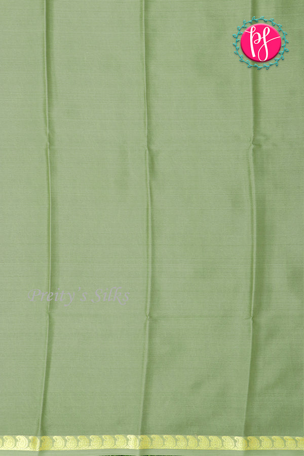 Pure Mysore Crepe Silk Saree-Light Olivegreen-PA21766