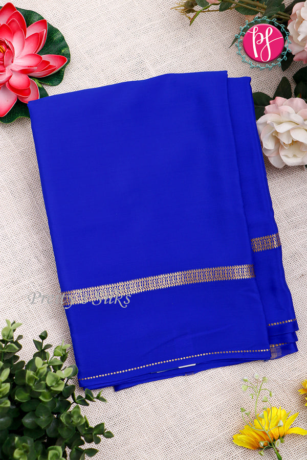 Pure Mysore Crepe Silk Saree-Royalblue-PA19482