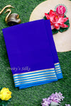 Pure Mysore Crepe Silk Saree-Royalblue and skyblue-PA19960