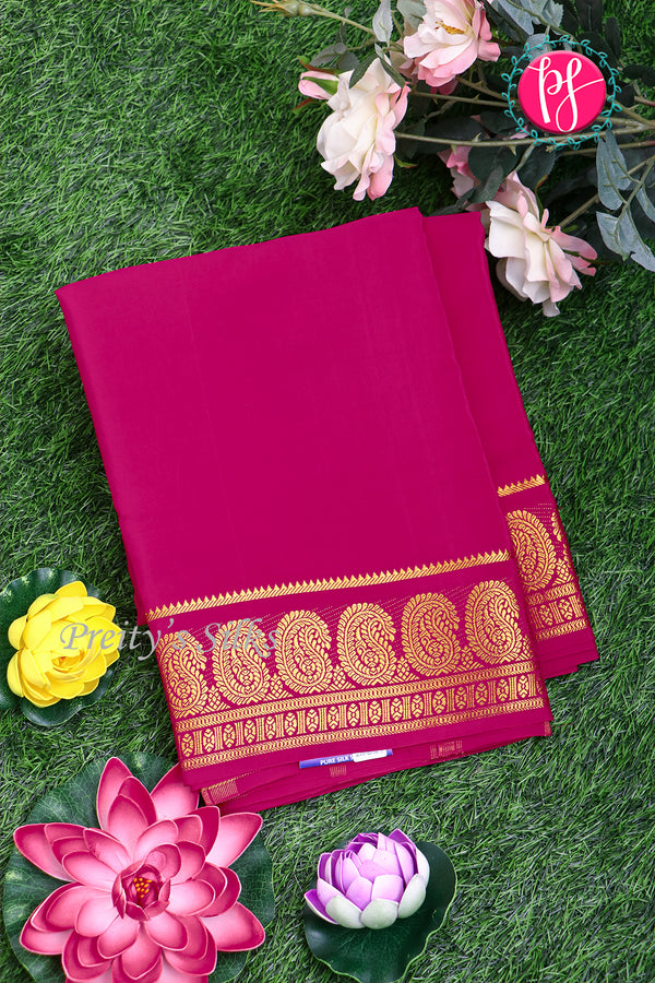 Pure Mysore Crepe Silk Saree-Mejentapink-PA20648
