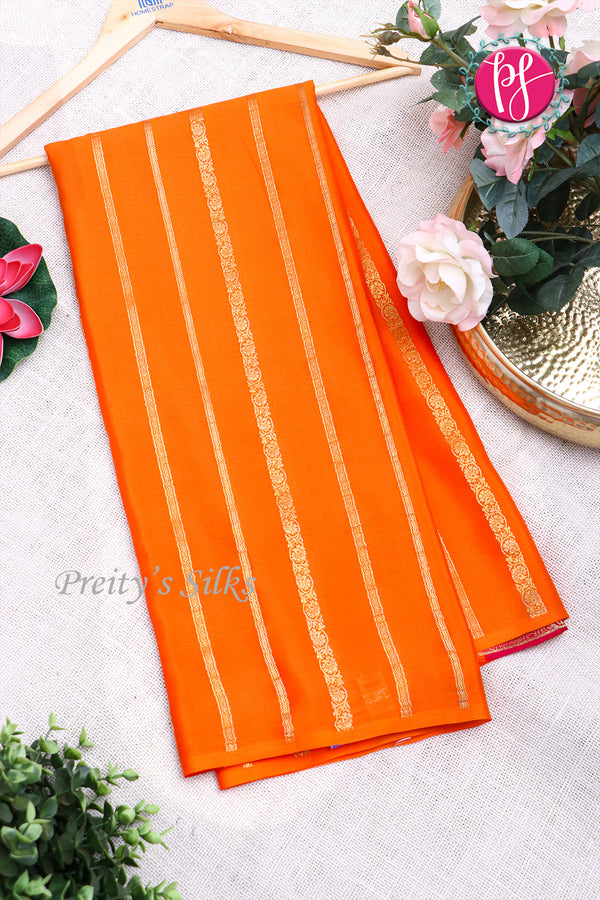 Pure Mysore Crepe Silk Saree Borderless Contrast-PA09550