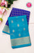 Pure Mysore Crepe Silk saree-Half And Half Pattern-Royalblue And Lightblue-PF60730