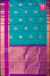 Pure Kanchipuram Silk Saree-TurquoiseAnd Deep Magenta-PA26221