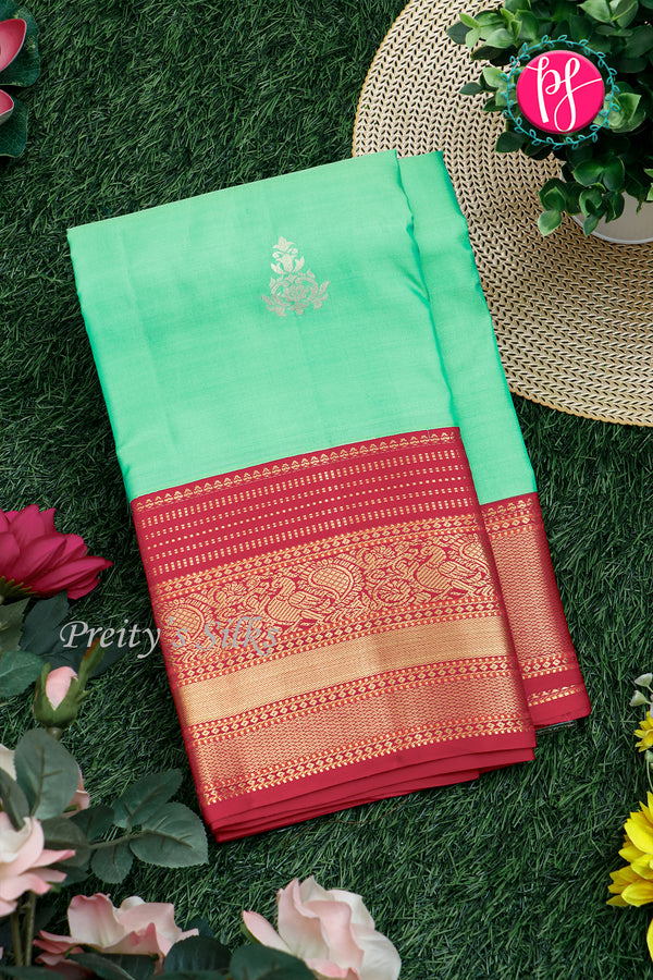 Pure Kanchipuram Silk Saree-Deepdarkplum And Red-PA23601