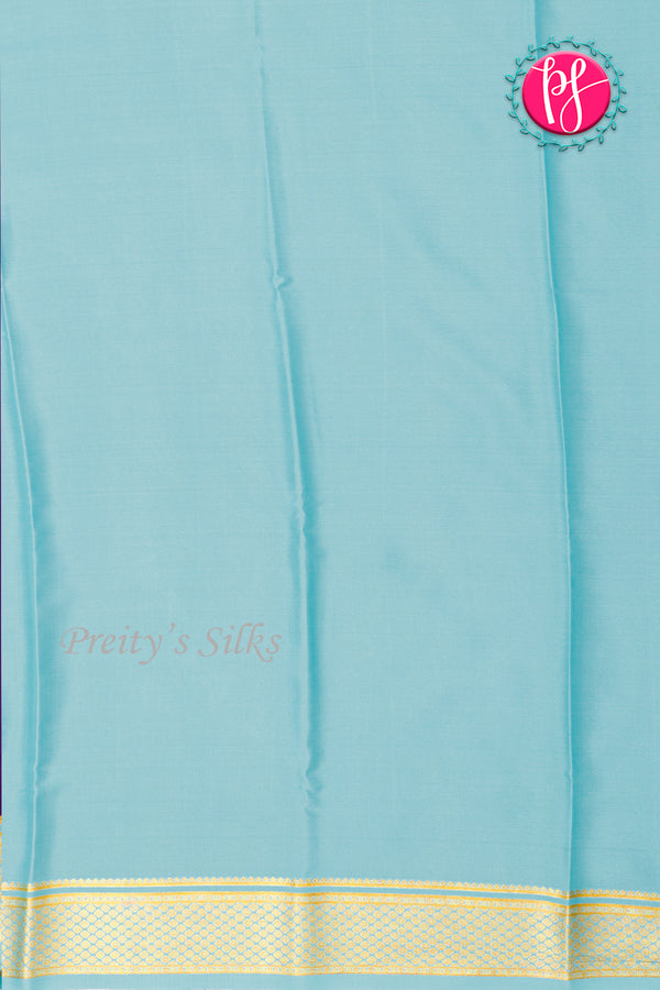 Pure Mysore Crepe Silk Saree-Purple And Pastelblue-PA22389