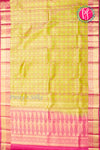 Pure Brocade Kanchipuram Silk Saree-Greenish-gold And Pink-PA27189