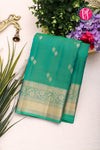 Pure Kanchipuram Silk Saree-Distemper green-PA04340