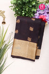 Half Pure Kanchipuram Silk Saree-Deep Eggplant-PF04458